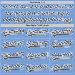 Custom Name and Number Authentic Baseball Jersey - Light Blue Steel Gray White Design Personalized Light Blue Steel Gray-White