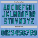 Custom Team Name Number Light Blue Teal Black Varsity Letterman Bomber Jacket Full-Snap Personalized Personalized Light Blue