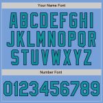 Custom Baseball Jersey - Authentic Light Blue Teal Navy Colors, Personalized Name & Number, Arm Shapes Personalized Light