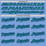 Custom Baseball Jersey - Authentic Light Blue Teal Navy Colors, Personalized Name & Number, Arm Shapes Personalized Light
