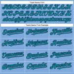 Custom Team Name and Number Personalized Light Blue Teal-Navy Baseball Jersey Authentic Personalized Light Blue Teal-Navy