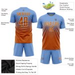 Custom Name and Number Light Blue Texas Orange-Cream Soccer Jersey Uniform - Personalized Sublimation Team Apparel Personalized