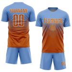 Custom Name and Number Light Blue Texas Orange-Cream Soccer Jersey Uniform - Personalized Sublimation Team Apparel Personalized