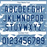 Personalized Custom Name and Number Whale 3D Pattern Baseball Jersey - Light Blue US Navy Blue-White Design Personalized