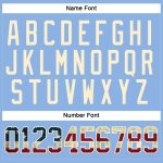 Custom Vintage USA Flag Hockey Jersey with Personalized Name & Number - Light Blue Black-Cream Lace Neck Personalized Light