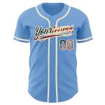 Personalized Vintage Light Blue USA Flag Baseball Jersey with Custom Name and Number - Authentic Team Apparel Personalized