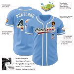 Personalized Vintage Light Blue USA Flag Baseball Jersey with Custom Name and Number - Authentic Team Apparel Personalized