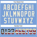 Custom Light Blue Vintage USA Flag Basketball Jersey with Personalized Name and Number - Authentic Throwback Design Personalized