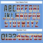 Custom Name and Number Vintage USA Flag Baseball Jersey - Light Blue Cream Mesh Authentic Throwback Personalized Light Blue