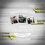 Custom 3D Graduation T-Shirt with Personalized Name and Number in Light Blue and White Personalized Light Blue White 3D Graduation