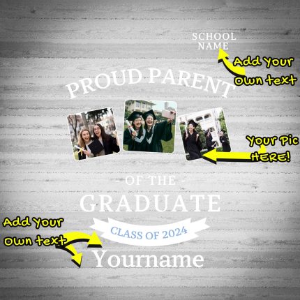 Custom 3D Graduation T-Shirt with Personalized Name and Number in Light Blue and White Personalized Light Blue White 3D Graduation