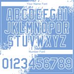 Custom Name and Number Authentic Baseball Jersey in Light Blue 3D Abstract Brush Stroke Design Personalized Light Blue White