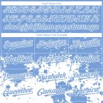 Custom Abstract 3D Splash Baseball Jersey with Personalized Name & Number - Light Blue & White Grunge Design Personalized