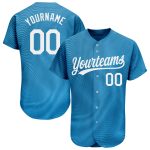 Custom Name Number Baseball Jersey - Personalized Light Blue White 3D Pattern Design Personalized Light Blue White 3D Pattern