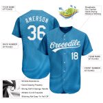 Custom Name Number Baseball Jersey - Personalized Light Blue White 3D Pattern Design Personalized Light Blue White 3D Pattern