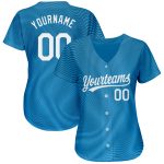 Custom Name Number Baseball Jersey - Personalized Light Blue White 3D Pattern Design Personalized Light Blue White 3D Pattern