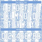 Custom Name and Number Varsity Bomber Jacket Light Blue White 3D Pattern Full-Snap Design Personalized Light Blue-White 3D