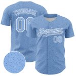 Custom Name and Number Baseball Jersey - Personalized Light Blue White 3D Dots Design Personalized Light Blue White 3D Pattern