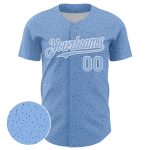 Custom Name and Number Baseball Jersey - Personalized Light Blue White 3D Dots Design Personalized Light Blue White 3D Pattern