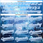 Custom 3D Jellyfish Underwater Baseball Jersey - Light Blue & White Authentic Design with Name and Number Personalized Light