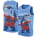Custom Basketball Jersey - Personalized Light Blue White 3D Go Surfing Design with Name and Number - Authentic Team Gear