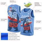 Custom Basketball Jersey - Personalized Light Blue White 3D Go Surfing Design with Name and Number - Authentic Team Gear