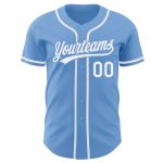 Personalized Light Blue Baseball Jersey - Authentic Custom Sports Apparel Personalized Light Blue White Authentic Baseball
