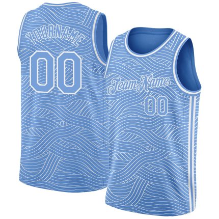 Custom Name and Number Personalized Light Blue White Basketball Jersey - Authentic City Edition Personalized Light Blue White