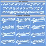 Custom Name Number Authentic Throwback Baseball Jersey Light Blue White Personalized Team Jersey Personalized Light Blue