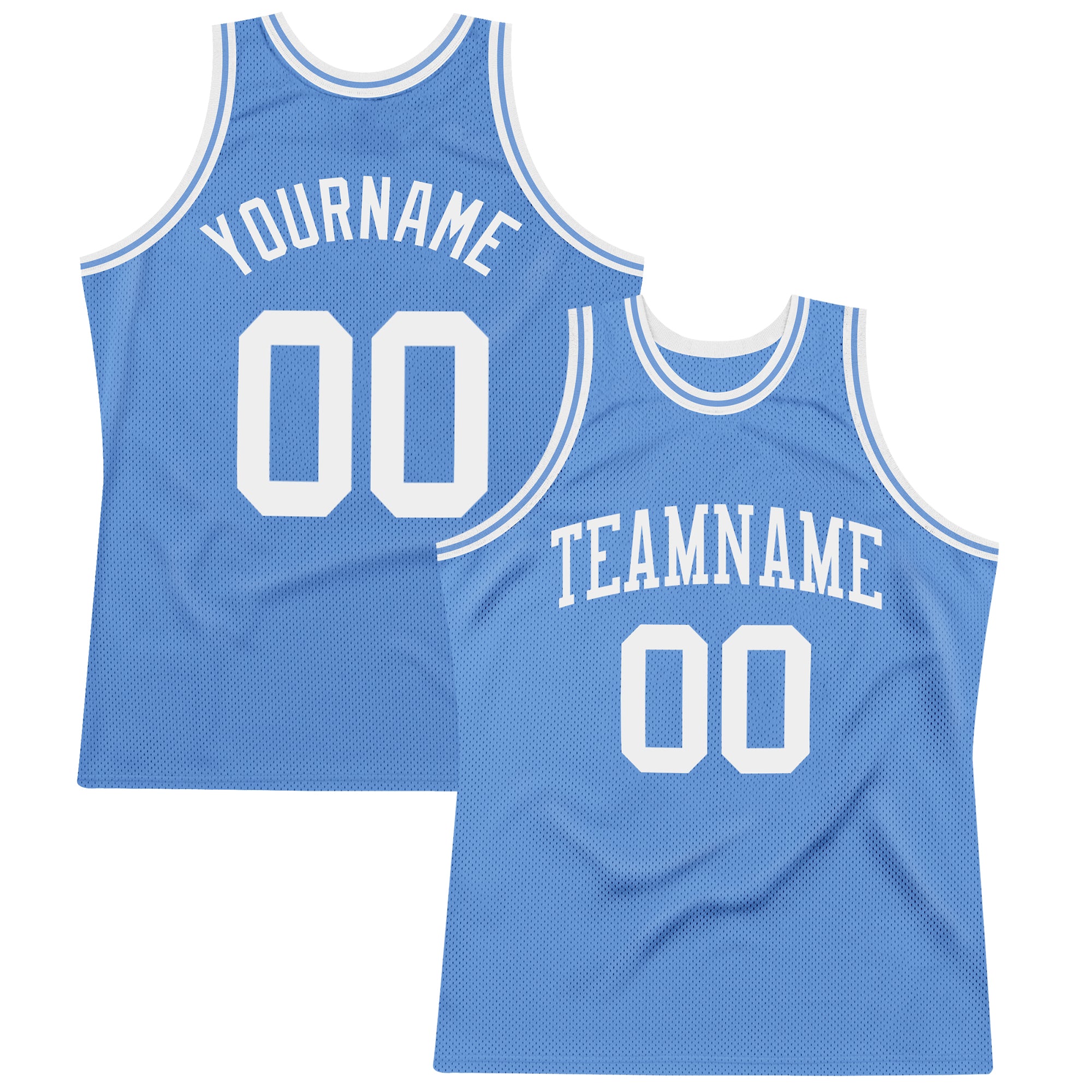 Custom Light Blue White Basketball Jersey with Personalized Name and Number - Authentic Throwback Style Personalized Light