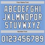 Custom Baseball Jersey - Personalized Light Blue White-Black - Your Name & Number, Team Colors, Arm Shapes Personalized Light