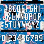 Custom Name and Number Performance T-Shirt - 3D Light Blue and Black Abstract Doodle Design Personalized Light Blue White-Black