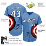Custom Name and Number Authentic Baseball Jersey with Light Blue 3D Pattern Design - Personalized Team Gear Personalized