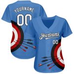 Custom Name and Number Authentic Baseball Jersey with Light Blue 3D Pattern Design - Personalized Team Gear Personalized