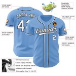 Personalized Light Blue Baseball Jersey - Authentic White and Black Design Personalized Light Blue White-Black Authentic