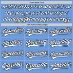 Custom Team Jersey with Name and Number - Authentic Light Blue Black Throwback Baseball Jersey Personalized Light Blue White-Black