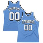 Customizable Light Blue Basketball Jersey with Team Name and Number - Authentic Throwback Style Personalized Light Blue White-Black