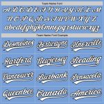 Custom Name Number Unisex Softball Jersey Light Blue Black Two-Button Design Personalized Light Blue White-Black Two-Button