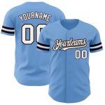 Custom Name and Number Authentic Baseball Jersey - Light Blue White-Brown Personalized Team Jersey Personalized Light Blue
