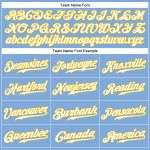 Personalized Light Blue White-Gold Baseball Jersey - Authentic Custom Sportswear Personalized Light Blue White-Gold Authentic