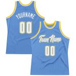 Customizable Light Blue White-Gold Authentic Basketball Jersey with Personalized Name and Number - Team Spirit Gear Personalized