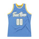 Customizable Light Blue White-Gold Authentic Basketball Jersey with Personalized Name and Number - Team Spirit Gear Personalized