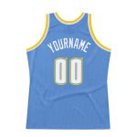 Customizable Light Blue White-Gold Authentic Basketball Jersey with Personalized Name and Number - Team Spirit Gear Personalized