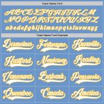 Custom Name and Number Hockey Jersey Light Blue White Gold - Personalized Team Jersey Personalized Light Blue White-Gold