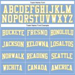 Custom Team Name and Number Light Blue White-Gold Long Sleeve Performance T-Shirt Personalized Light Blue White-Gold Long