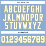 Custom Team Name and Number Light Blue White-Gold Long Sleeve Performance T-Shirt Personalized Light Blue White-Gold Long