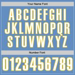Custom Name and Number Performance T-Shirt Light Blue White-Gold Team Apparel Personalized Light Blue White-Gold Performance