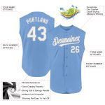 Personalized Authentic Light Blue White-Gray Sleeveless Baseball Jersey Personalized Light Blue White-Gray Authentic Sleeveless