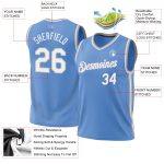 Personalized Light Blue White-Gray Basketball Jersey - Authentic Throwback Design Personalized Light Blue White-Gray Authentic