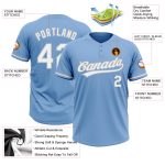Personalized Light Blue White-Gray Unisex Softball Jersey - Soft, Two-Button Design for Comfort and Style Personalized Light